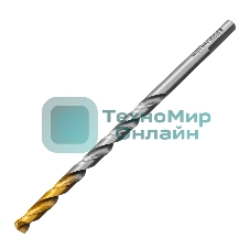 Сверло спиральное по металлу Denzel 6,5 х 148 мм, Р6М5, Golden Tip, удлиненное