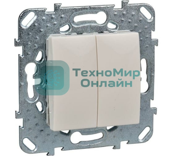 Выключатель Schneider-electric MGU5.211.25ZD UNICA 2-клавишный, сх. 5, бежевый