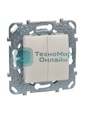 Выключатель Schneider-electric MGU5.211.25ZD UNICA 2-клавишный, сх. 5, бежевый