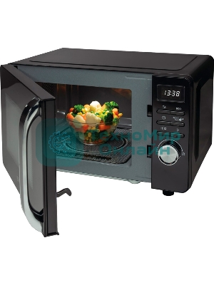 Микроволновая печь Gorenje MO20S4BC черный, 20 л, 700 Вт, переключатели - кнопки, поворотный механизм