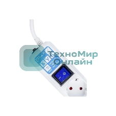 Сетевой фильтр PowerCube, PC PRO, 5 м, 6р, белый, 16А, SPL6-16-P-5M