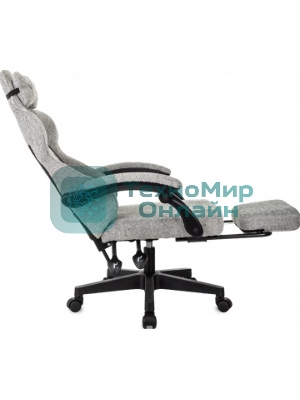 Кресло Knight Lord/F серый, экокожа, 120 кг, механизм качания, подставка для ног