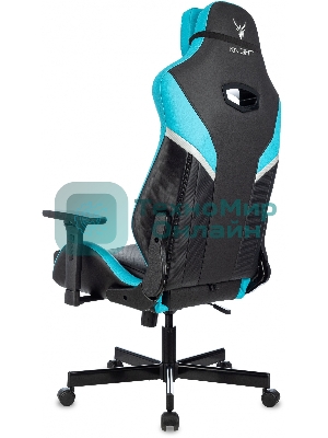Кресло Knight Thunder 5X черный/голубой, экокожа, 120 кг, механизм качания