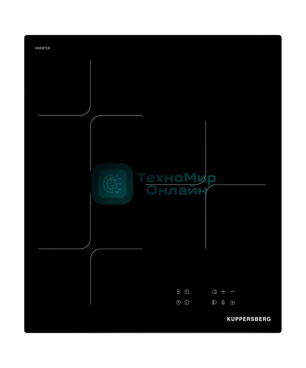 Варочная панель Kuppersberg ICI 406, индукция, High-Tech, 45 см, 9 уровней мощности, inverter, таймер, пауза, Booster, автоматическое отключение, сенсорное управление, автоматическое закипание, черный