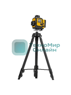 Лазерный уровень мультипризменный Denzel DLV 360-4T, 30 м, зеленый луч, Li-Ion 2,4 Aч, штатив