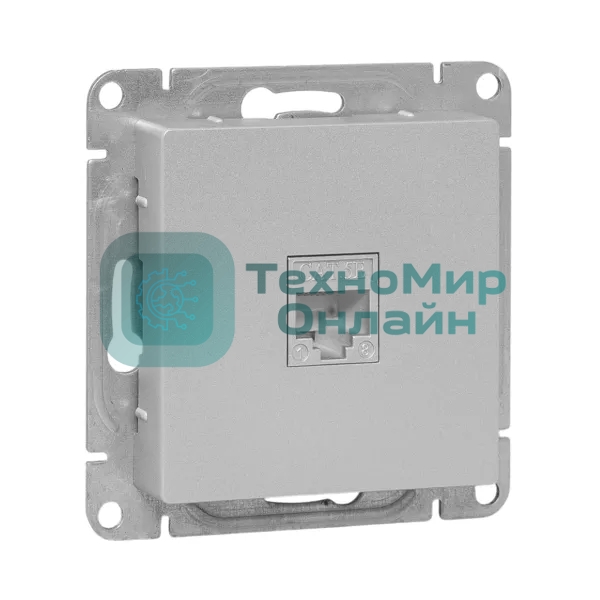 Механизм розетки RJ45 (cat5) EKF UP1-SOA-RJ45-5 алюминий Эпика