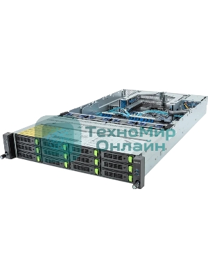 Серверная платформа Gigabyte R283-S96/2U/2xIntel (Gen 4/5)/2xHS/32xDIMM/12xLFF NVME/SAS/SATA + 2xSFF SAS/SATA/2xGbE/2xOCP 3.0/4xFHHL/2x2000W/Rails