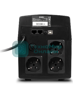 Источник бесперебойного питания UPS Sven Pro 1500 (1000 WA, LCD, USB, RG-45, 3 евро розетки)