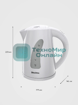 Электрочайник Blackton Bt KT1706P серый, 1.7 л, 2200 Вт, скрытый нагревательный элемент