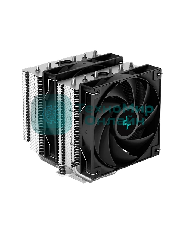 Кулер для процессора DEEPCOOL AG620 черный, 120 мм, алюминий/медь, 1850 об/мин, 29.4 дБ, 4 pin, 260 Вт, 157 мм