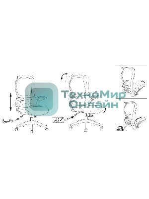 Кресло руководителя Бюрократ Sigma 1 черный сетка/ткань крестов. пластик