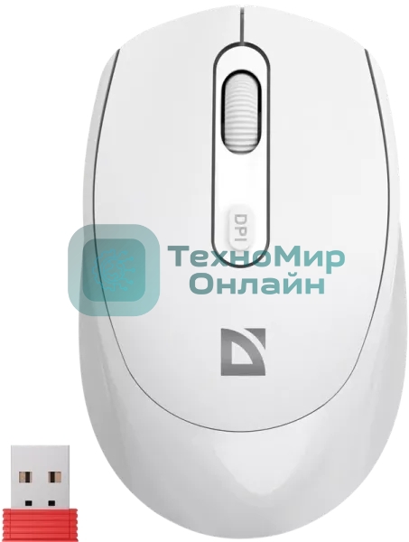 Мышь беспроводная Defender Vision MS-376 белый, 1600 dpi, радиоканал, Bluetooth, USB, кнопки - 4