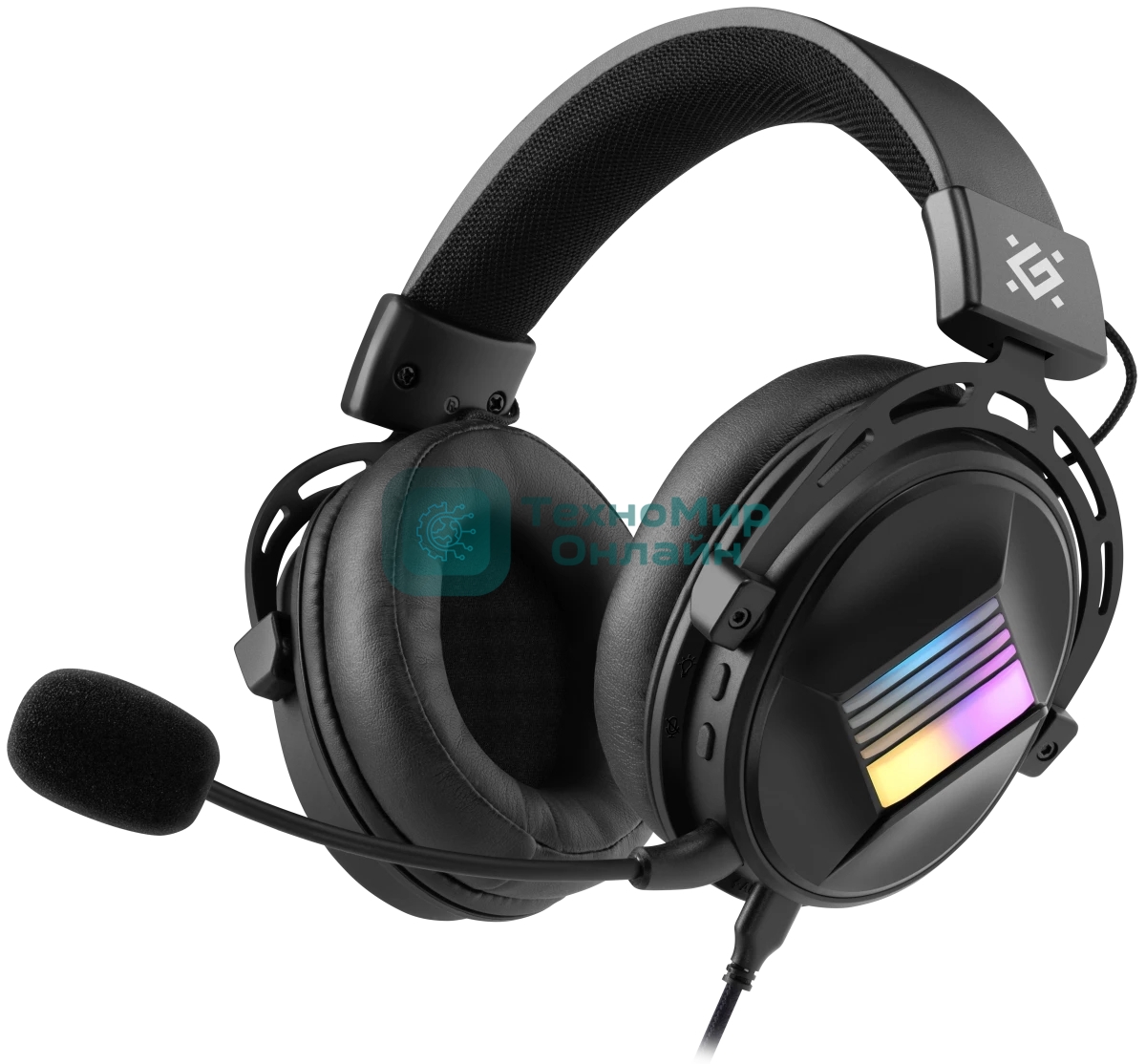 Гарнитура Defender Flux чёрный, проводная, подсветка