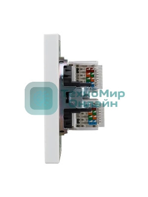 Розетка Kranz STRONG компьютерная двойная RJ45+RJ45 кат6 с/у жемчуг