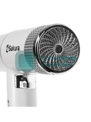 Фен SAKURA SA-4051W белый/серый, 1600 Вт, компактный
