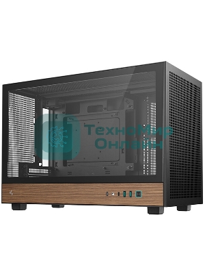 Корпус DeepCool CH260 Wood, Micro-Tower, чёрный