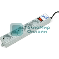 Сетевой фильтр Powercube SPG-B-10 3 м, 5 розеток, серый, коробка