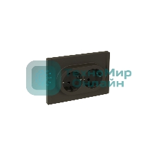 Розетка 2-м СП FORTE&PIANO FP323 16А с заземл. защ. шторки безвинт. крепл. сер. IEK FP-R24-16-1-K03