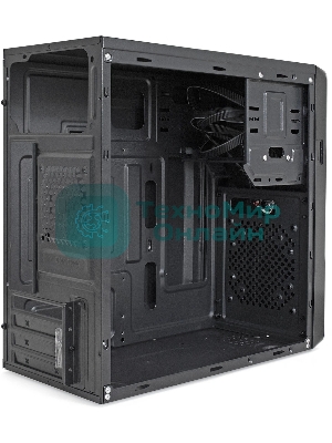 Компьютерный корпус Minitower ExeGate BA-309-UNS400 (mATX, БП UNS400 с вент. 12см, 2*USB, HD аудио, черный)