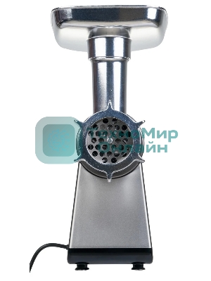 Мясорубка электрическая OASIS MG-DM1 серый, 2500 Вт, 1.5 кг/мин, реверс, защита от перегрузки, металлический лоток, насадки - 8