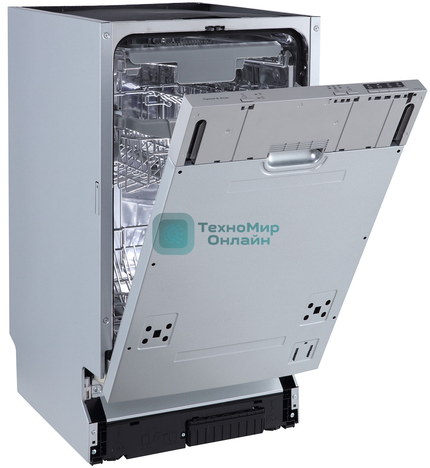 Встраиваемая посудомоечная машина Zigmund & Shtain DW 303.4, серый, 44.8 см, 10 компл., 49 дБ, класс A+++