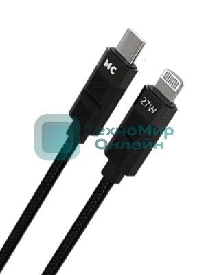 Дата-кабель MORE CHOICE (4620202555069) K87ia 2м USB 3.0A PD 27W для Lightning ng 8-pin Type-C - 2м, черный
