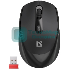 Мышь беспроводная Defender Vision MS-376 черный, 1600 dpi, радиоканал, Bluetooth, USB, кнопки - 4