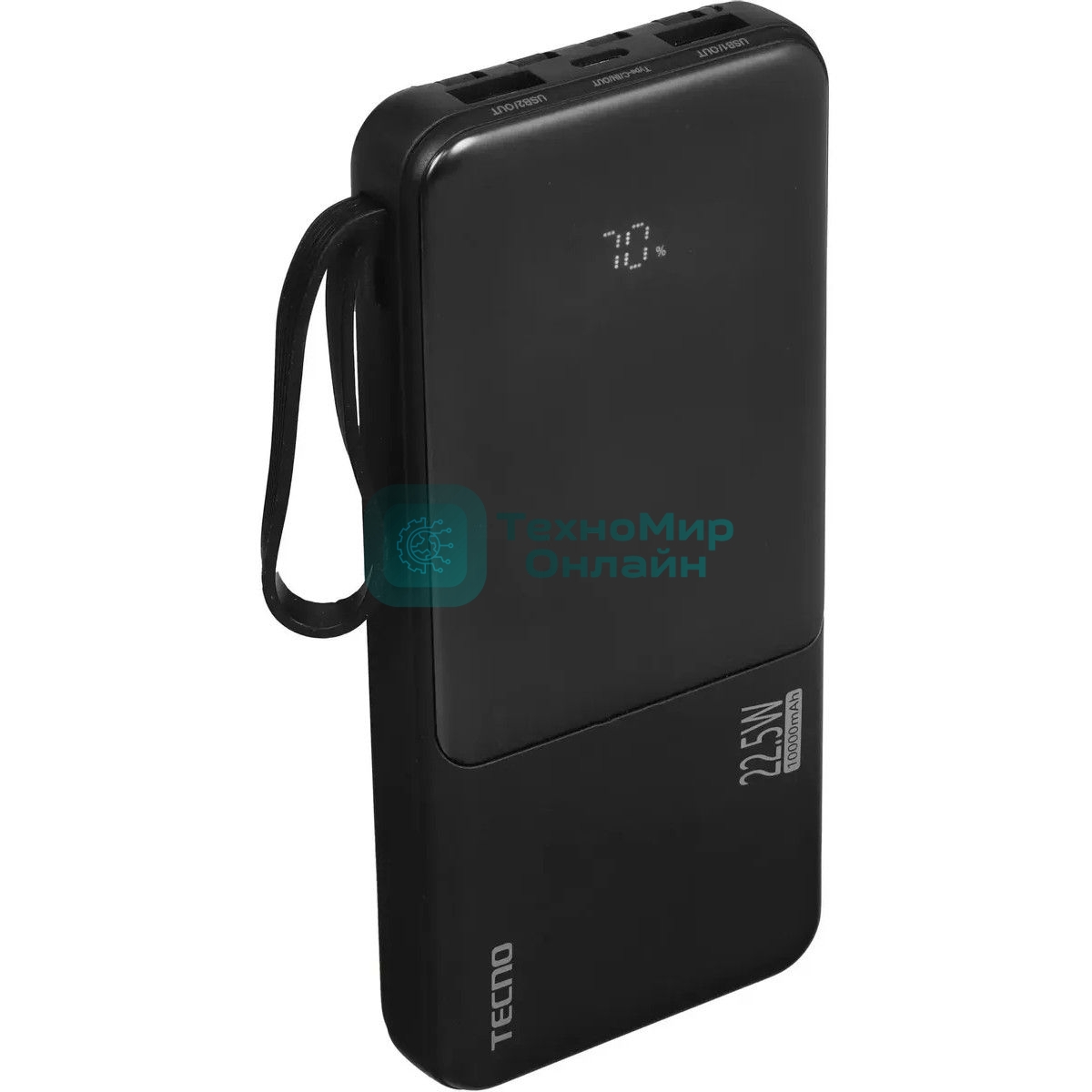Портативный аккумулятор Tecno OnGO L101Q 10000mAh QC3.0/PD3.0 22.5W 3A 2xUSB-A/USB-C черный