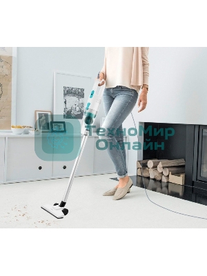 Пылесос вертикальный КТ-586-1 белый, питание от сети, 400 Вт, уборка сухая, пылесборник 1,2 л