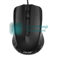 Мышь проводная Acer OMW010 черный, 1200 dpi, USB, кнопки - 3