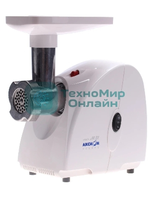 Мясорубка электрическая Аксион М31.01 белый, 1500 Вт, 1.7 кг/мин, реверс, защита от перегрузки, насадки - 4