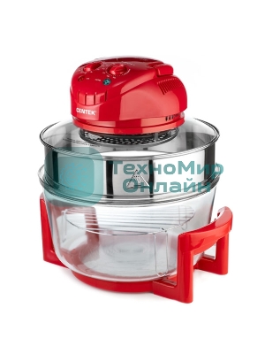 Аэрогриль Centek Ct-1456 красный, 1400 Вт, 12 л, механическое управление, 0 программ