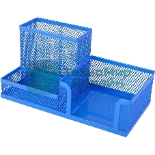 Подставка Deli E9154 3 отделения для письменных принадлежностей, 80x80x90мм, ассорти, металл, сетка