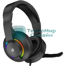 Гарнитура Oklick HS-L315G чёрный, проводная, 3.5 мм, подсветка