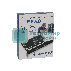 Контроллер USB 3.0 Gembird SPCR-04 в разъем PCI-e, 4xUSB-A