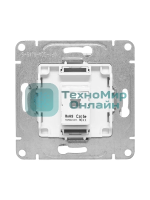 Механизм розетки RJ45 (cat5) EKF UP1-SOA-RJ45-5 алюминий Эпика