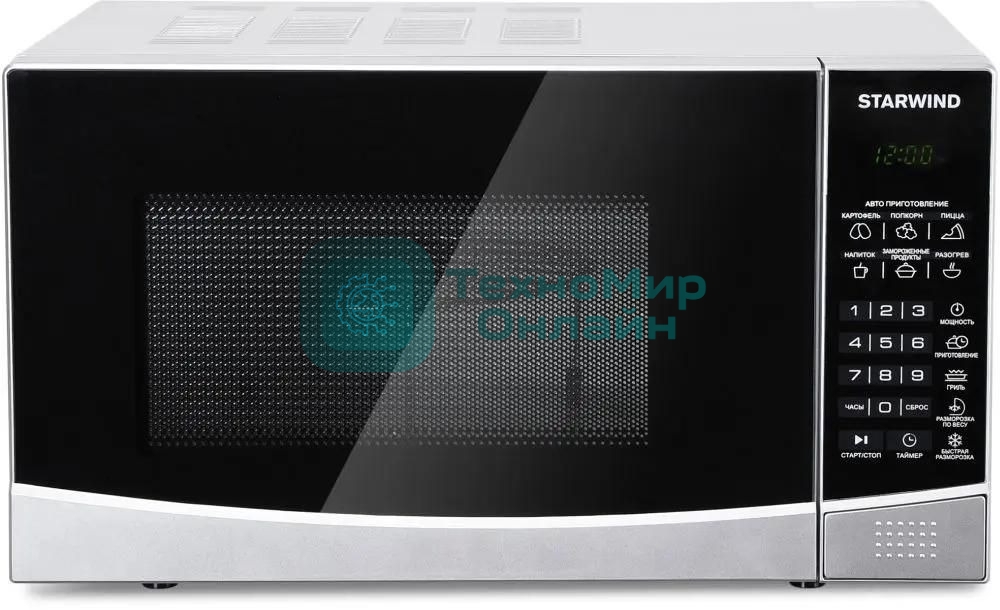 Микроволновая печь Starwind SMW2820 серебристый/черный, 20 л, 700 Вт, переключатели - сенсор