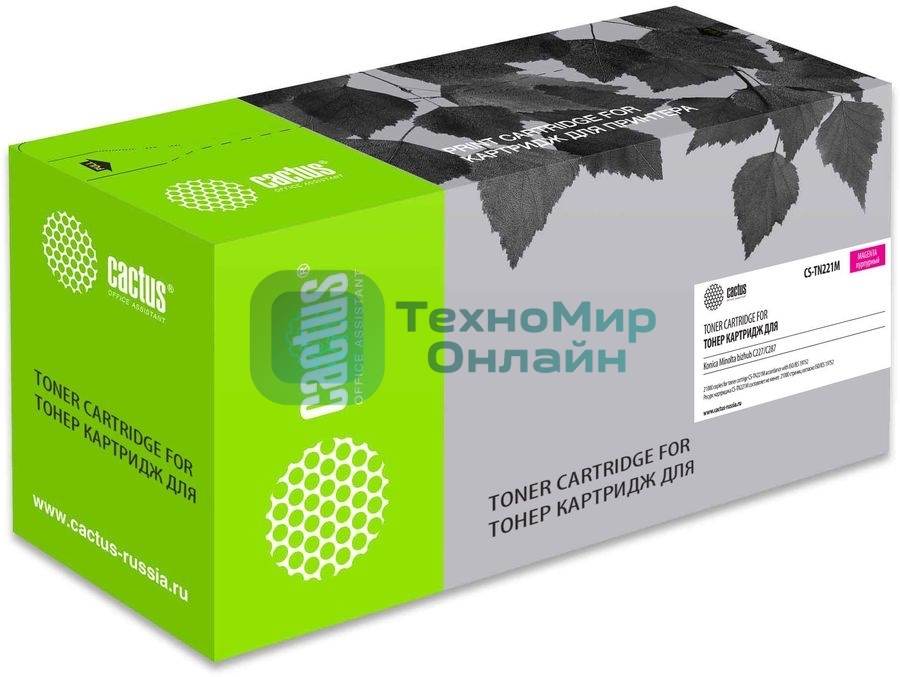 Картридж лазерный Cactus CS-TN221M пурпурный (21000 стр.) для Konica Minolta bizhub C227/C287