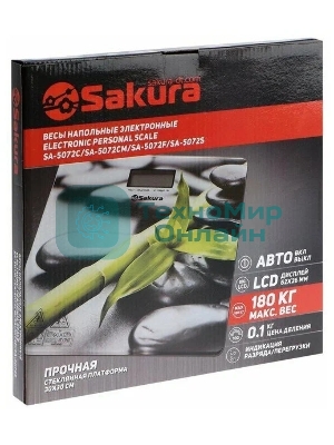 Весы напольные Sakura SA-5072S 180 кг элек бамбук