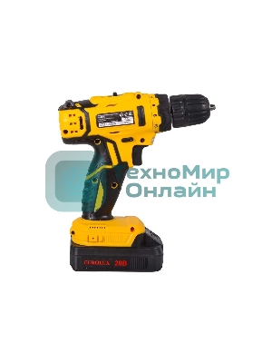 Дрель-шуруповерт Eurolux ДА-20/2Li, 20 В, 1.5 Ач, 35 Нм, щеточный