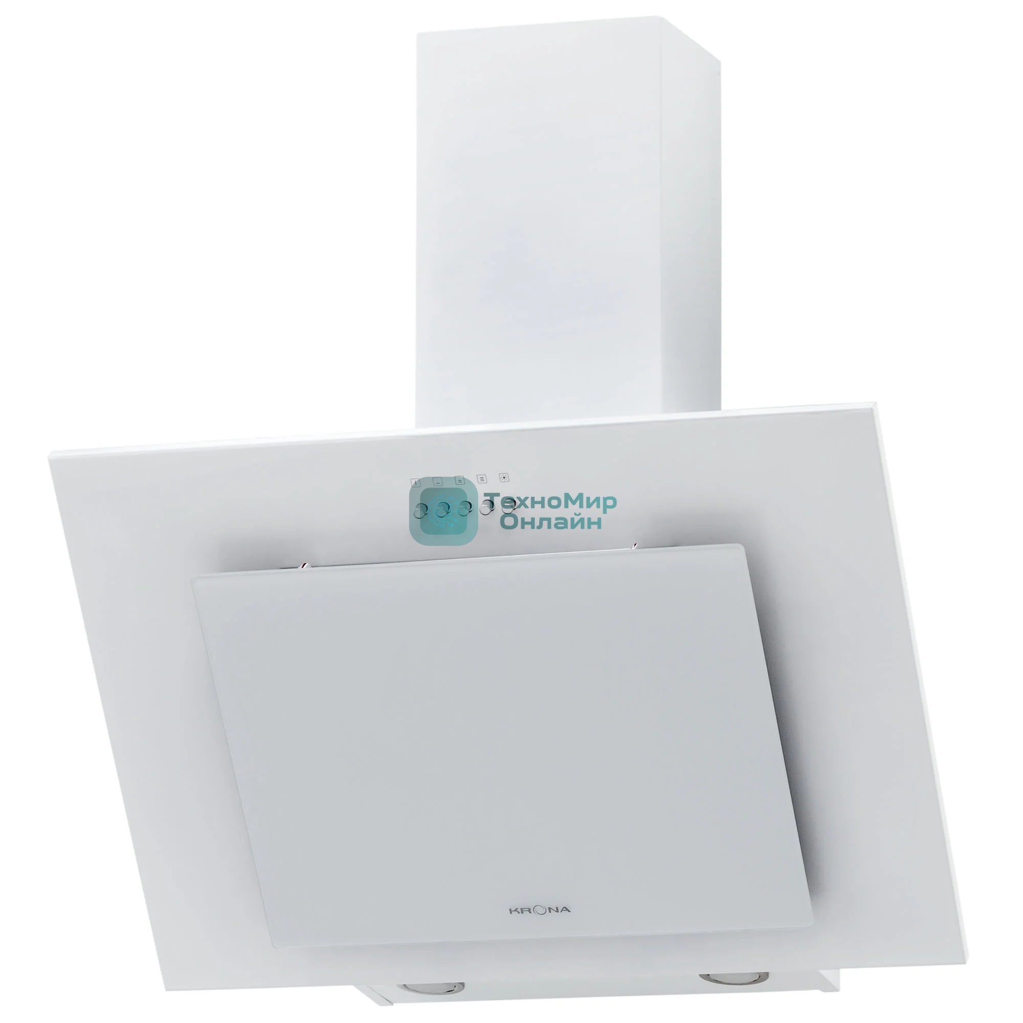 Вытяжка наклонная KRONA Vierkant 600 белый PB белый, 60 см, 890 куб. м/ч, 68 дБ