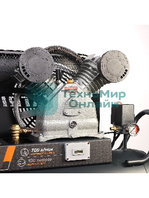 Компрессор поршневой Patriot KRX 700 L100 D ременной, масляный, 700 л/мин, 100 л, 10 бар, 4 кВт, 400 В