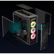 Корпус без блока питания Case Corsair iCUE LINK 5000T LX RGB, Midi-Tower, TG, 3x120мм RGB, 4xUSB-A 3.2, 1xUSB 3.2 Type-C, E-ATX, ATX, mATX, mITX Black