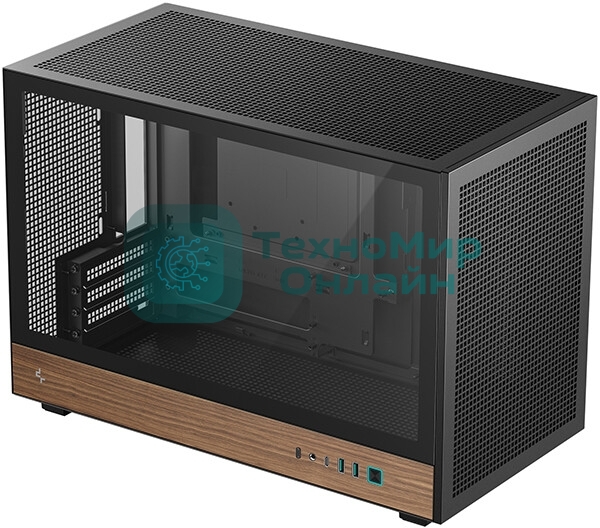 Корпус DeepCool CH260 Wood, Micro-Tower, чёрный