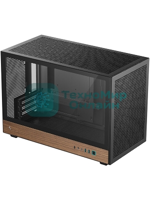 Корпус DeepCool CH260 Wood, Micro-Tower, чёрный