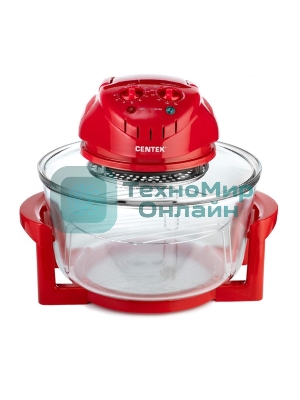 Аэрогриль Centek Ct-1456 красный, 1400 Вт, 12 л, механическое управление, 0 программ