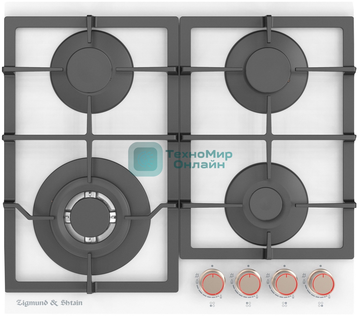 Газовая варочная панель Zigmund & Shtain MN 199.61 W независимая, белый