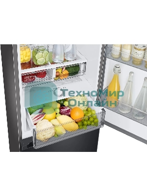 Холодильник Samsung RB34C7B5EB1/EF черный мат. двухкамерный 230/114л морозилка снизу, No Frost