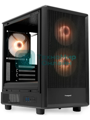 Компьютерный корпус HSPD M310, Mesh Mini-tower, черный, TG, 0.4 SPCC, 3x120мм ARGb mATX, mITX 180/280/160мм 1x2.5