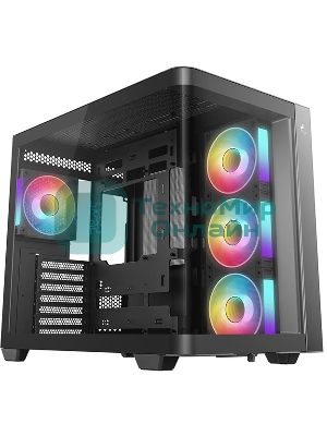 Корпус DeepCool CG530U 4F Black, Midi-Tower, чёрный, 4 x 120 мм